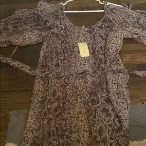 Snake skin designed polyester dress